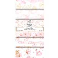 Billede: Papirblok til slimcard, 10x21cm, Baby Girl, 200g, 18 ark, 3x6 design, FelicitaDesign