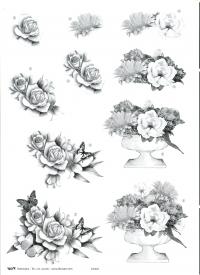 Billede: sort/hvid blomst, tbz