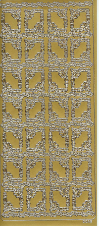 Billede: hjertehjørne, 0045, guld stickers