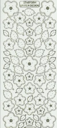 Billede: guldblomster og blade, systickers, tilbud