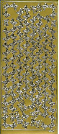 Billede: sommerfuglekant, guld stickers