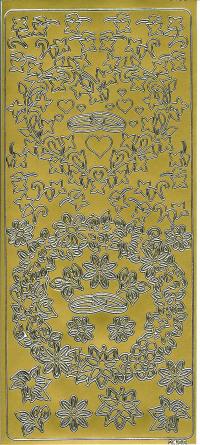 Billede: bryllupsindramning, guld stickers