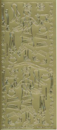 Billede: charlestonkvinde, guld stickers