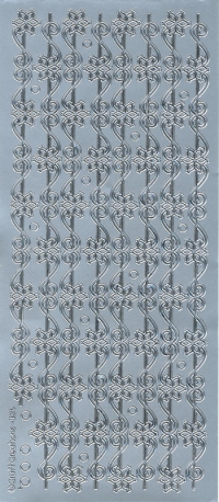 Billede: blomsterkant, sølv stickers