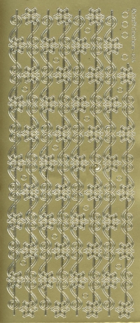 Billede: blomsterkant, guld stickers