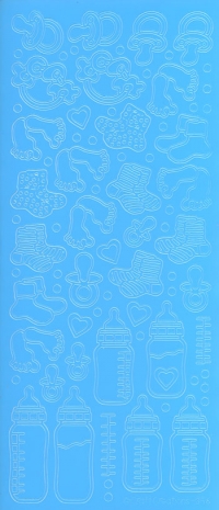 Billede: ting til baby, lyseblå stickers
