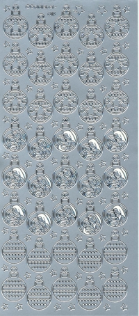 Billede: julekugler, sølv stickers