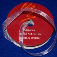 Billede: 3mm organzabånd lys lilla, ca. 10 meter