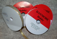 Billede: Satinbånd 6mm x 10meter, Guldmetallic bånd/lamé bånd 