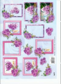 Billede: blomster i rammer med glimmer, tbz