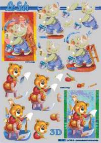Billede: elefant og bamse, metallic udstandset