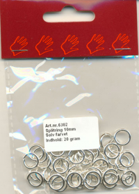 Billede: splitring 10mm sølvfarvet, ca. 20 gram