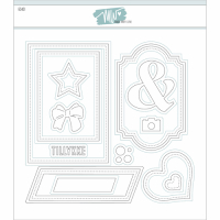 Billede: skæreskabelon Sketches 1 fra Made With Love indeholder 13 forskellige dies, blandt andet 2 rektangler med stitch, 2 hjerter, en TILLYKKE tekst og et stort & tegn. Alle dies i sættet er lavet til at passe på A6 kort og er designet til at passe sammen med de skitser du kan finde på bagsiden af pakken. Her finder du 4 forskellige skitser der kun bruger dies fra dette sæt. Dette giver altid noget at tage udgangspunkt i, hvis man synes, det kan være svært at finde ideen eller komme i gang med et kort. Kombiner f.eks. med andre Sketches sæt for endnu flere kombinationsmuligheder. Udskårne størrelser ca.: Stor rektangel: 9x13,3 cm(Fungerer som lag på rektangel i Sketches 2 - d63402), Lille rektangel: 7x10 cm(Fungerer som lag på rektangel i Sketches 2 - d63402), & tegn: 5,3 x 5,5 cm, Tillykke:3,7 x 1 cm, Label m/ramme: 7,5 x 12 cm
