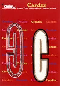 Billede: skæreskabelon C med stitch og 2 skygger, Dies Crealies CLCZ403 Letter C, H: 13 cm 3 dies