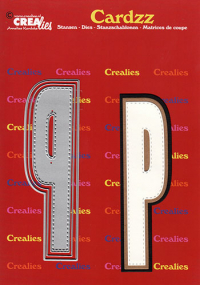 Billede: skæreskabelon P med stitch og 2 skygger, Dies Crealies CLCZ416 Letter P, H: 13 cm 3 dies