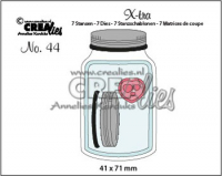 Billede: skæreskabelon glas med låg, Dies Crealies X-tra 44 CLXTRA44, 41 x 71 mm, førpris kr. 56,- nupris 