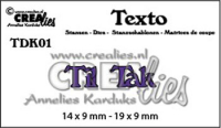 Billede: skæreskabelon Til, Tak, Dies Crealies Texto dies 01, Til / Tak, 14 x 9 - 19 x 9 mm 