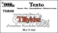 Billede: skæreskabelon Tillykke, Dies Crealies Texto dies 02 Tillykke, 38 x 11 mm