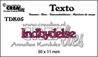 Billede: skæreskabelon Indbydelse, Dies Crealies Texto dies 05 Indbydelse, 50 x 11 mm, førpris kr. 22,- nupris  