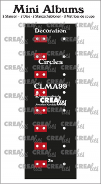 Billede: skæreskabelon Dies Crealies Mini Albums 99 CLMA99 Decoration for mini albums circles, førpris kr. 76,- nupris 