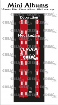 Billede: skæreskabelon Dies Crealies Mini Albums 98 CLMA98, Decoration for mini albums rectangles, førpris kr. 76,- nupris 