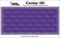 Billede: skæreskabelon til slimcard, Dies Crealies Cardzz 181 Slimline A, 
CLCZ181 Max. 10 x 20,5 cm, førpris kr. 100,- nupris 