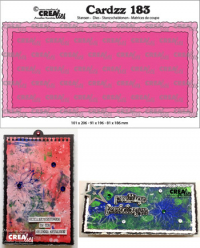 Billede: skæreskabelon til slimcard, M65, Dies Crealies Cardzz 183 Slimline C, 
CLCZ183 Max. 10 x 20,5 cm, førpris kr. 100,- nupris 