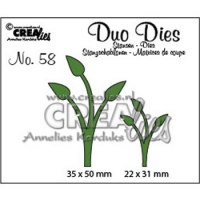 Billede: skæreskabelon 2 blade, Dies Crealies CLDD58,
Duo Dies no. 58 - 22 x 31 mm - 35 x 50mm