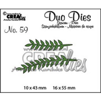 Billede: skæreskabelon 2 blade, Dies Crealies CLDD59, 
Duo Dies no. 59 - 10 x 43 mm - 16 x 55mm 