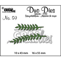 Billede: skæreskabelon 2 blade, Dies Crealies CLDD59,
Duo Dies no. 59 - 10 x 43 mm - 16 x 55mm