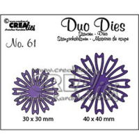 Billede: skæreskabelon 2 blomster, Dies Crealies CLDD61, Duo Dies no. 61 30x30 - 40x40mm 