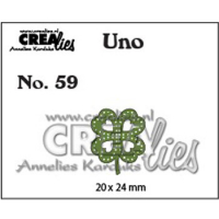 Billede: skæreskabelon lille firkløver med stitch, Dies Crealies Uno stans 59, CLUno59, 20 x 24 mm 