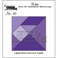 Billede: skæreskabelon 7 løse brikker, der kan pusles sammen, Dies Crealies X-tra stans no. 46, CLXtra46, samlet mål 6,5 x 6,5 cm