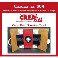 Billede: skæreskabelon Dies Crealies Cardzz stansen 304, Gate Fold Shutter Card,
CLCZ304 foldekort 10x10cm