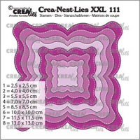 Billede: skæreskabelon med stitch, 8 stk. Dies Crealies Crea-Nest-Lies XXL 111,
CLNestXXL111 max 13x13cm