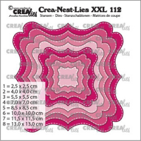 Billede: skæreskabelon med stitch, Dies Crealies Crea-Nest-Lies XXL 112,
CLNestXXL112 max 13x13cm