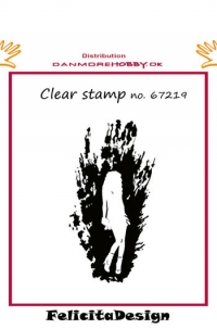 Billede: Clear stamp konfirmand pige i splat, danmore, førpris kr. 24,00, nupris