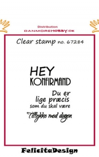 Billede: stempel HEY KONFIRMAND Du er lige præcis som du skal være Tillykke med dagen, FilicitaDesign