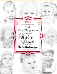 Billede: Toppers 7x10m 24stk Baby Sketch, FelicitaDesign, førpris kr. 16,- nupris