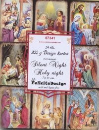 Billede: Toppers 7x10cm, 24 stk. 8 designs, karton 200g, Silent Night Holy Night, FelicitaDesign