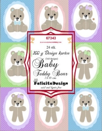 Billede: Toppers 7x10cm 24stk., 3x8 designs, karton 200g, Baby Teddy Bear, FelicitaDesign