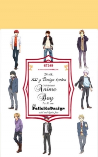 Billede: Toppers 10x7cm 18stk 200g, Anime Boy, 3x8 designs, FelicitaDesign, førpris kr. 16,- nupris