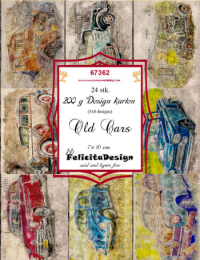Billede: Toppers 10x7cm 24stk. 8 design, 200g, Old Cars, FelicitaDesign