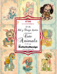 Billede: Toppers 10x7cm 24stk 200g, Cute Animals, FelicitaDesign