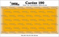 Billede: skæreskabelon Cardzz dies no. 190, Slimline J, smooth, Finished: 10,0 x 20,5 cm. This set consists of 3 dies.