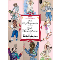 Billede: Toppers 10x7cm, 24 stk., 200g, konfirmation, Girl Smartphone, FelicitaDesign