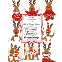 Billede: Toppers 7x10cm, 24 stk. 200gr. 3x8 designs, Rudolf and Friends, FelicitaDesign