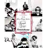 Billede: Toppers 7x10cm, 24 stk. 200gr. 3x8 designs, Tough Guys, FelicitaDesign