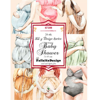 Billede: Toppers 7x10cm 24stk., 3x8 designs, karton 200g, Baby Shower, FelicitaDesign