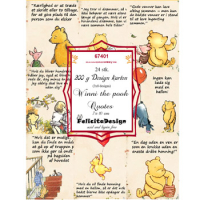 Billede: Toppers 7x10cm 24stk., 3x8 designs, karton 200g, Winni the pooh Quotes, FelicitaDesign